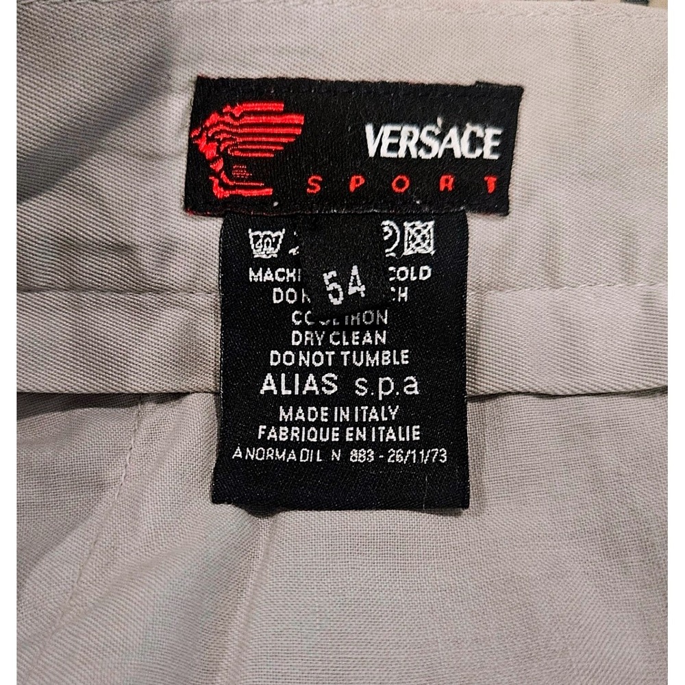 Versace Sport Mens Pants Size 54 IT Grey‎ Chino Trousers Alias SpA Italy Vintage - Picture 6 of 8